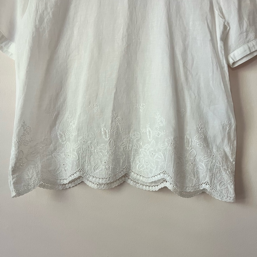 Chloé Stora White Embroidered Cotton Blouse 38 Medium - Picture 3 of 6